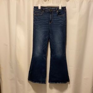 American Eagle super hi-rise flare denim jeans women’s size 16 short